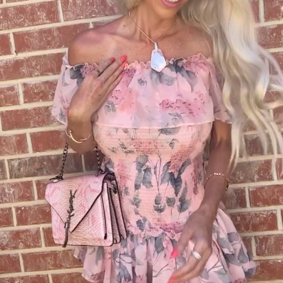 CUSTOM NWT Unique Pink Floral Summer Spring Mini Dress Small Flowy Bodycon - Picture 4 of 15